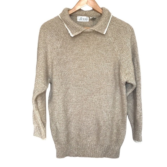 𝅺VINTAGE Ricki chunky knit collar sweater size medium - Picture 1 of 9